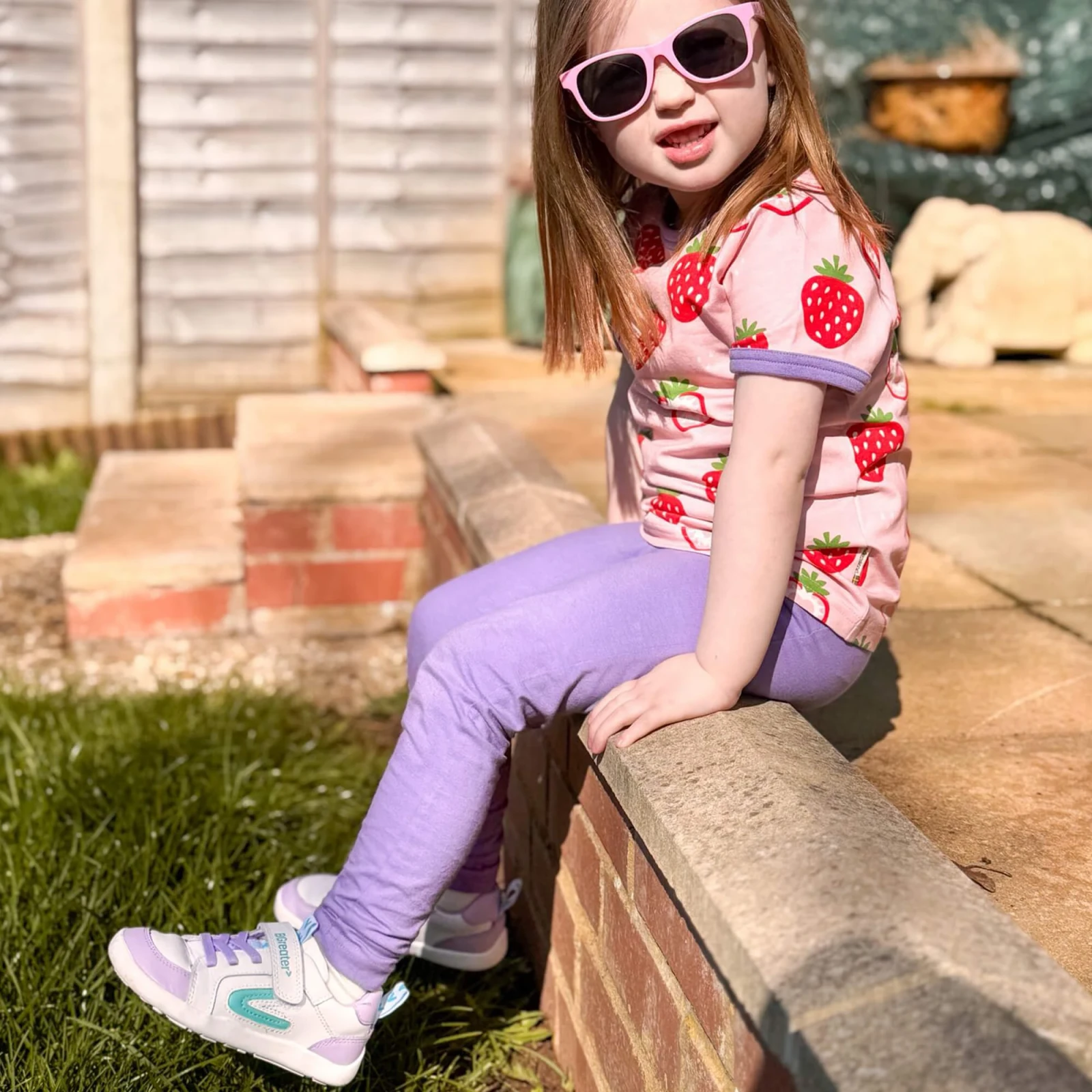 Кроссовки BGreater All Leather Lev — сиреневый с белым, фото 3