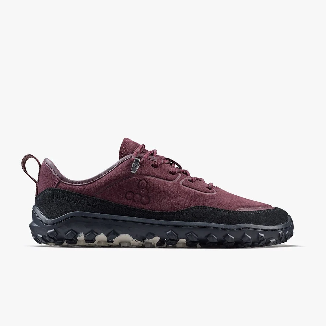 Кроссовки Vivobarefoot Tracker Leather AT Low II Suede — женская модель, бордовый, фото 2