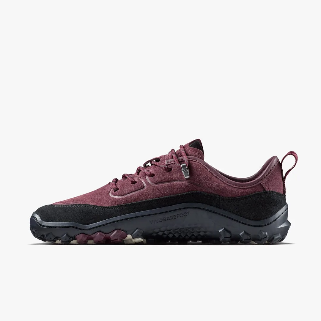Кроссовки Vivobarefoot Tracker Leather AT Low II Suede — женская модель, бордовый, фото 4