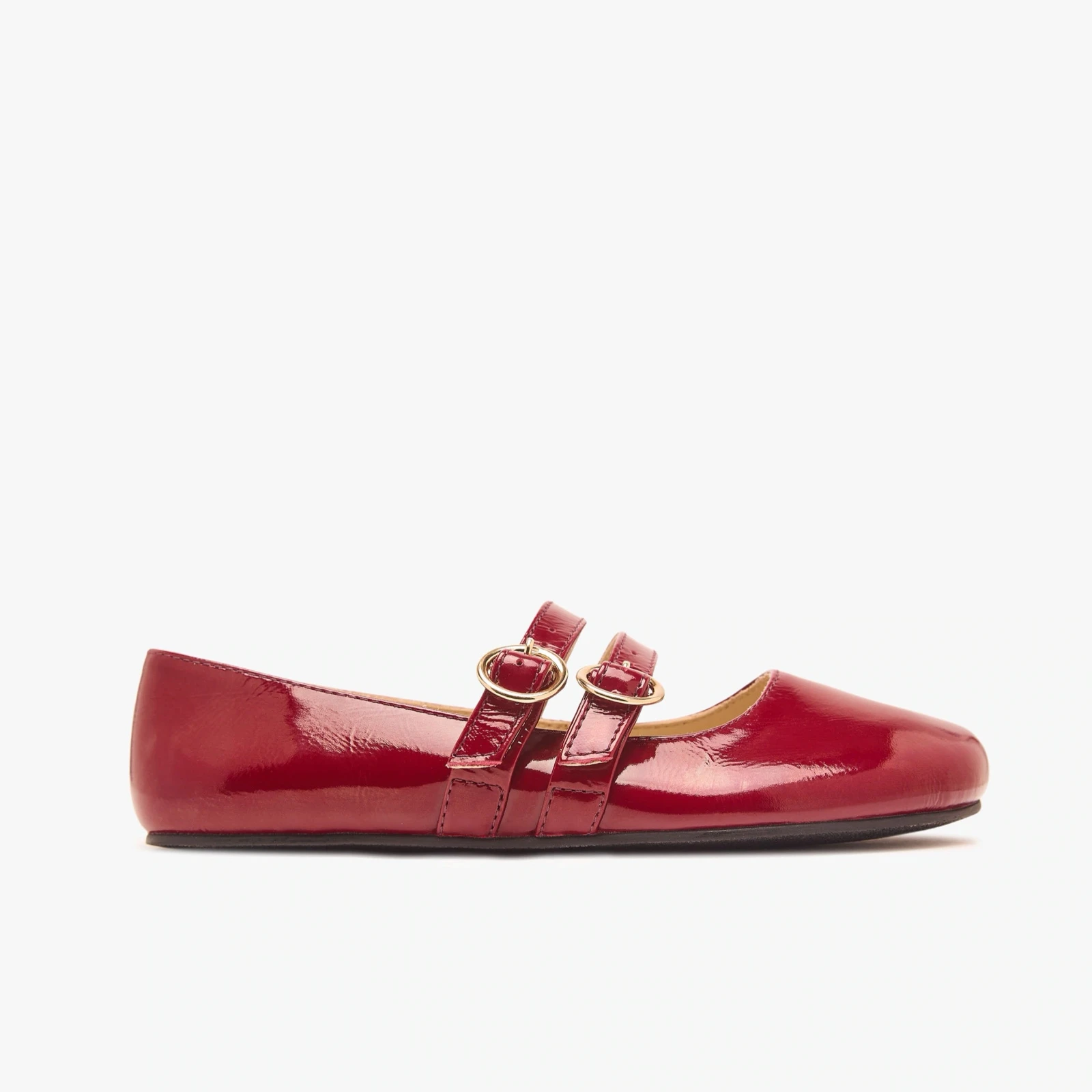 Босоногие туфли Origo Double Strap Mary Jane — лаковый вишнёвый, фото 2