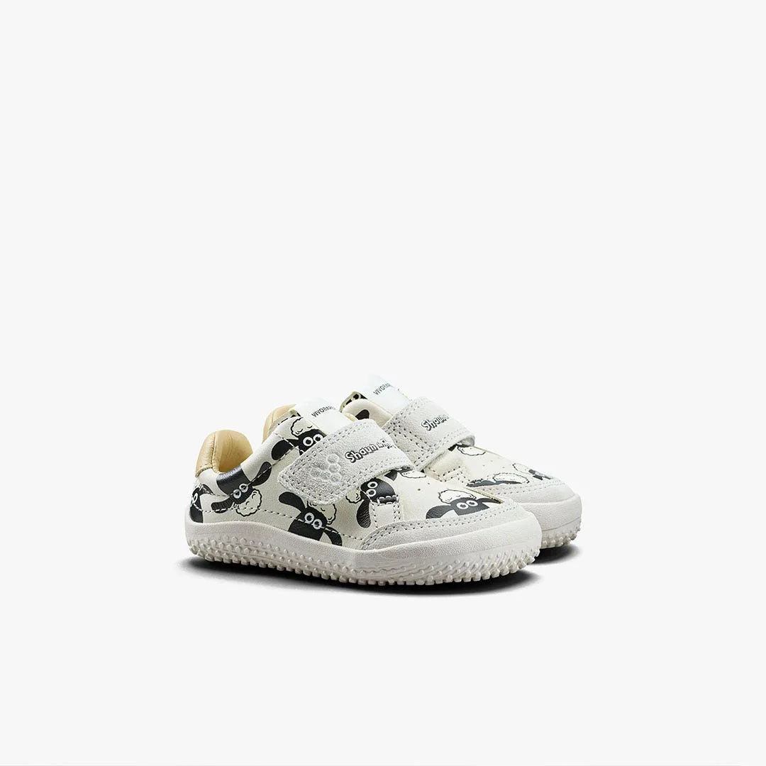 Кроссовки Vivobarefoot Gobi Sneaker — для малышей, белый с принтом «Барашек Шон», фото 4