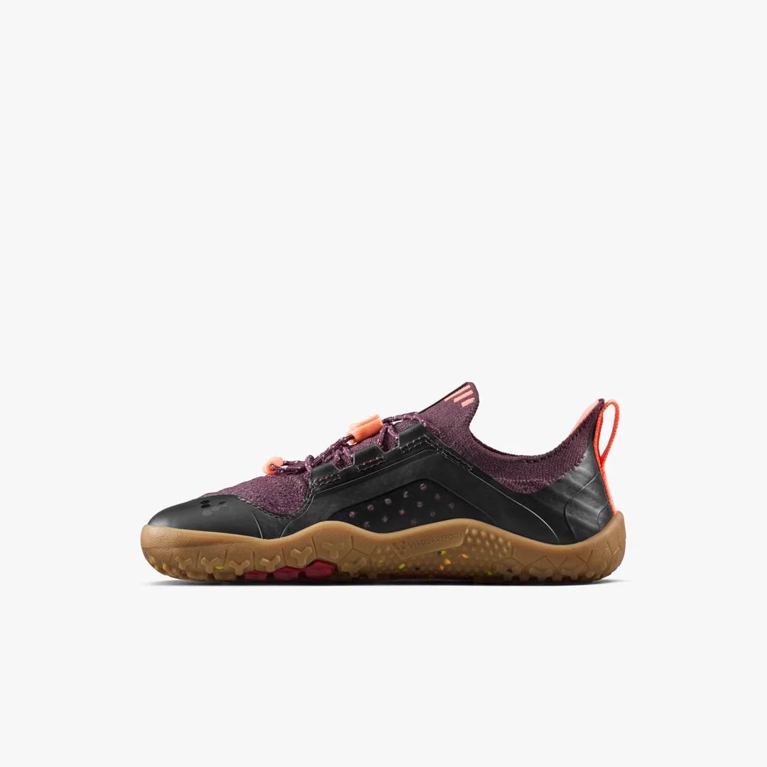 Кроссовки Vivobarefoot Primus Trail Knit FG — детская модель, тёмно-фиолетовый с красным, фото 3